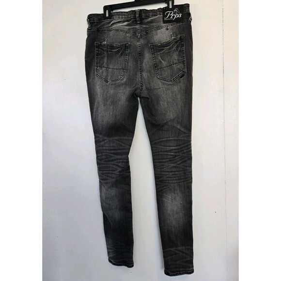 Prps Jeans Mens 33x31 Warlock Black Perigee Distressed Stretch Skinny Grungy - Picture 5 of 11